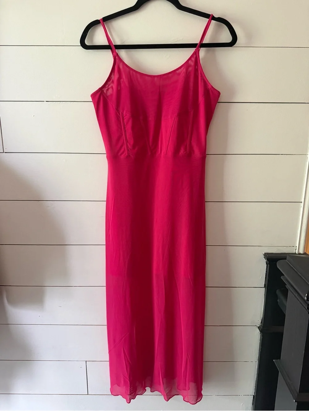 HALARA Hot Pink Sheer Mesh Slip Dress - Picture 2 of 5